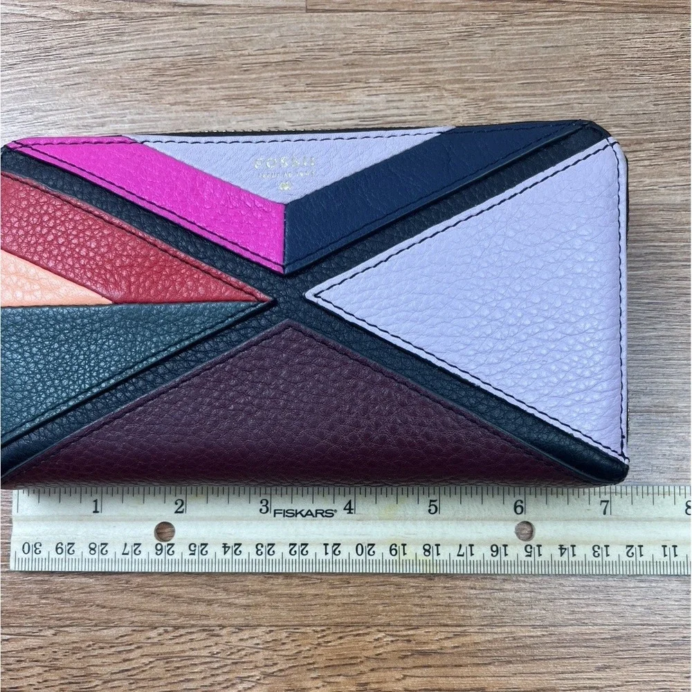 Fossil Leather Zip Around Color Block Women's‎ Wallet